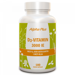 D3-vitamin 3000 IE + K2 180 kap burk